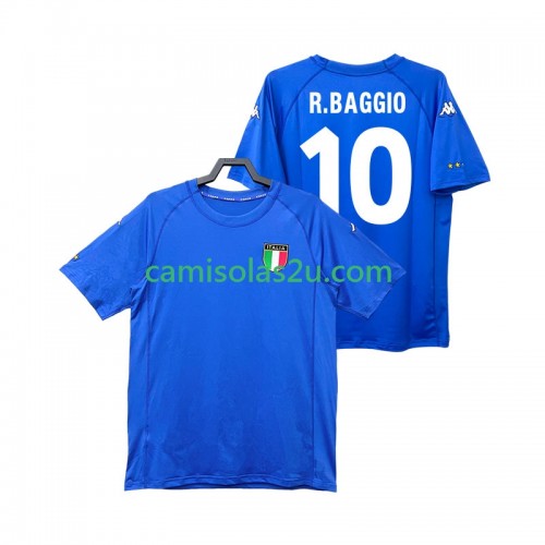 Camisolas de futebol Itália Roberto Baggio 10 2000 Retro Equipamento Principal Manga Curta Camisolas de futebol Itália Roberto Baggio 10 2000 Retro Equipamento Principal Manga Curta